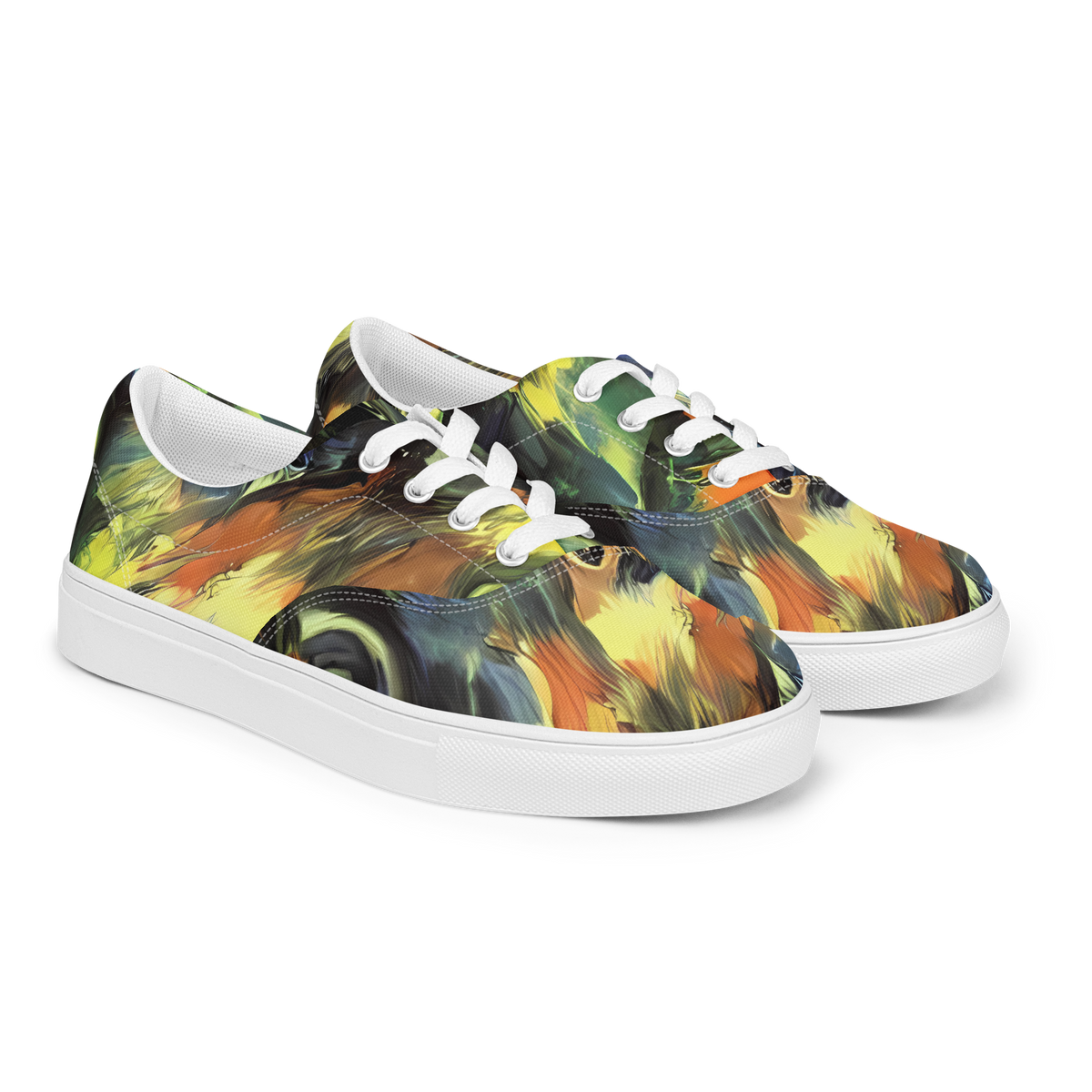 Women's Lace-Up Canvas Shoes - Seve Swirl