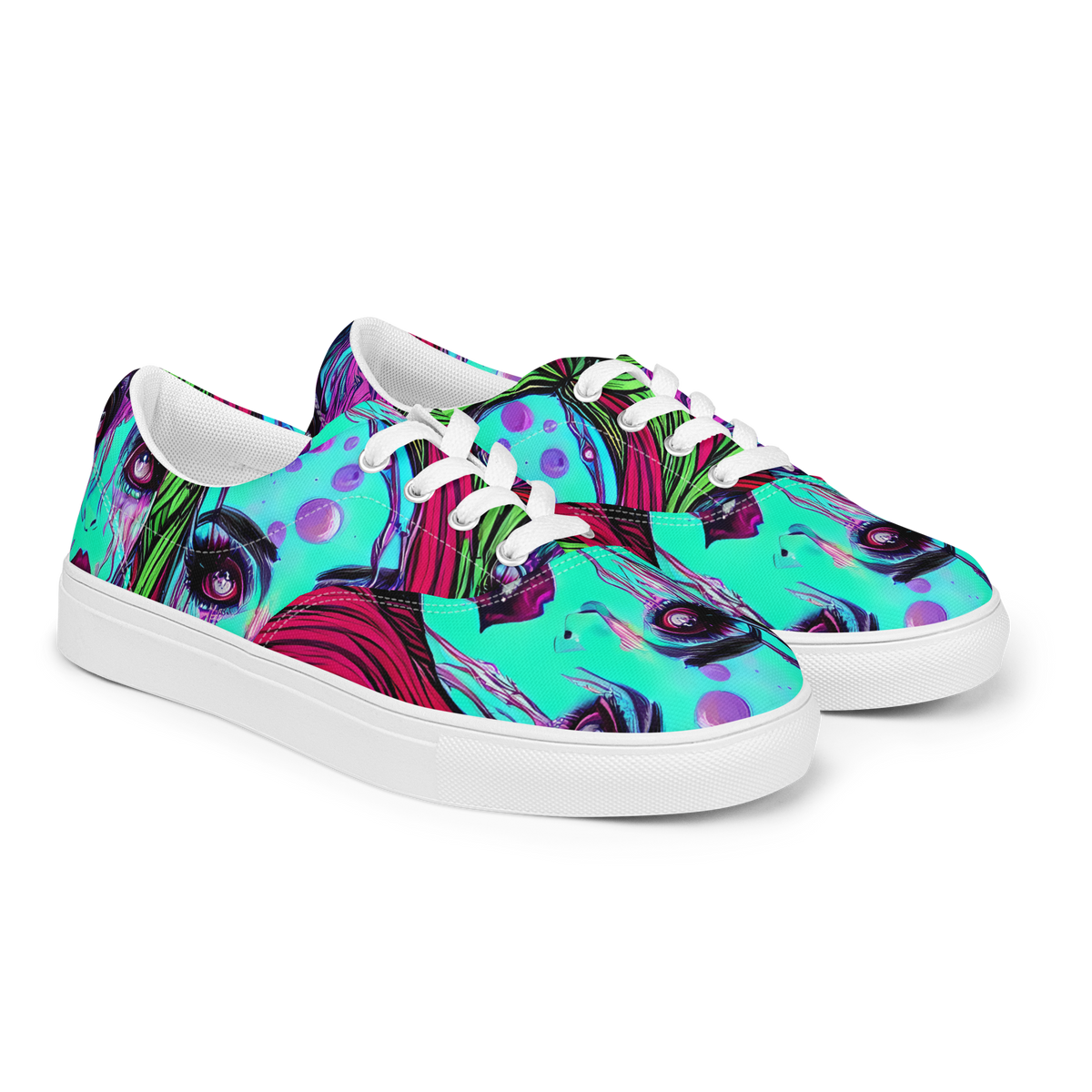 Men's Lace-Up Canvas Shoes - Luminous Nightfall