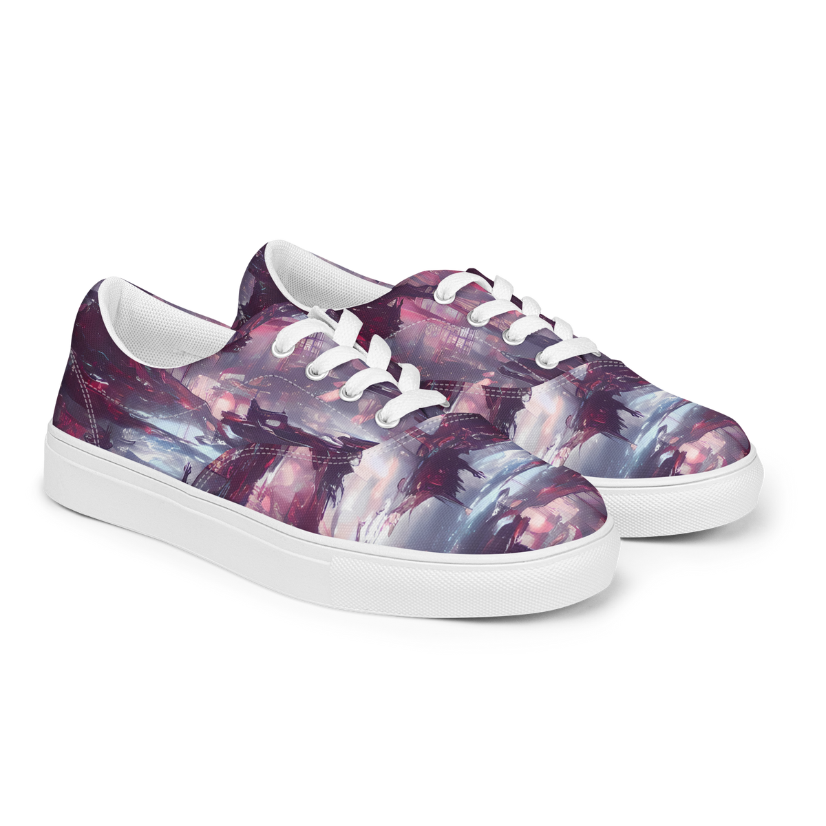 Men's Lace-Up Canvas Shoes - Twilight Fortresses