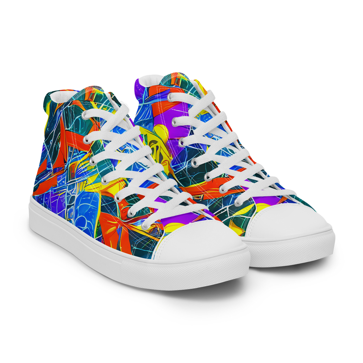 Men's High Top Canvas Shoes - Arkhipov Waves