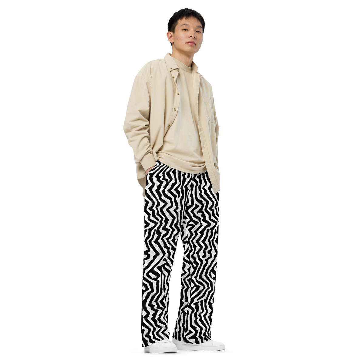 Wide-Leg Pants - Static Swirl