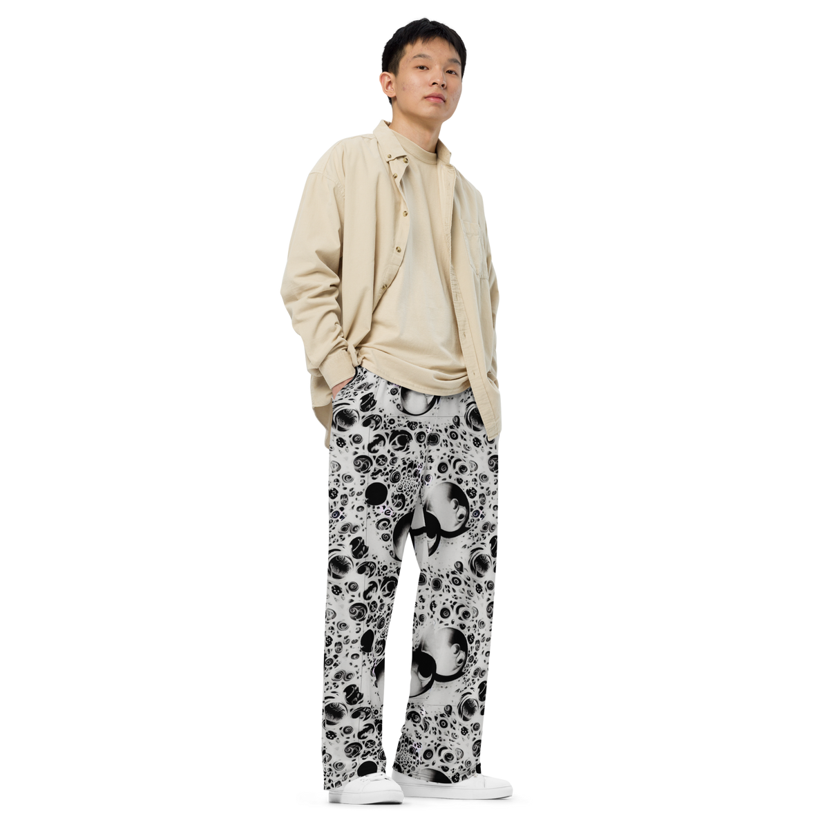 Wide-Leg Pants - Crater Swirl