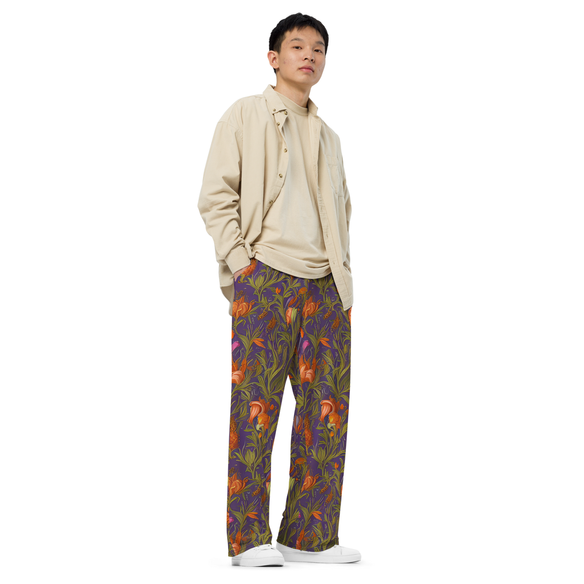 Wide-Leg Pants - Botanical Nebula