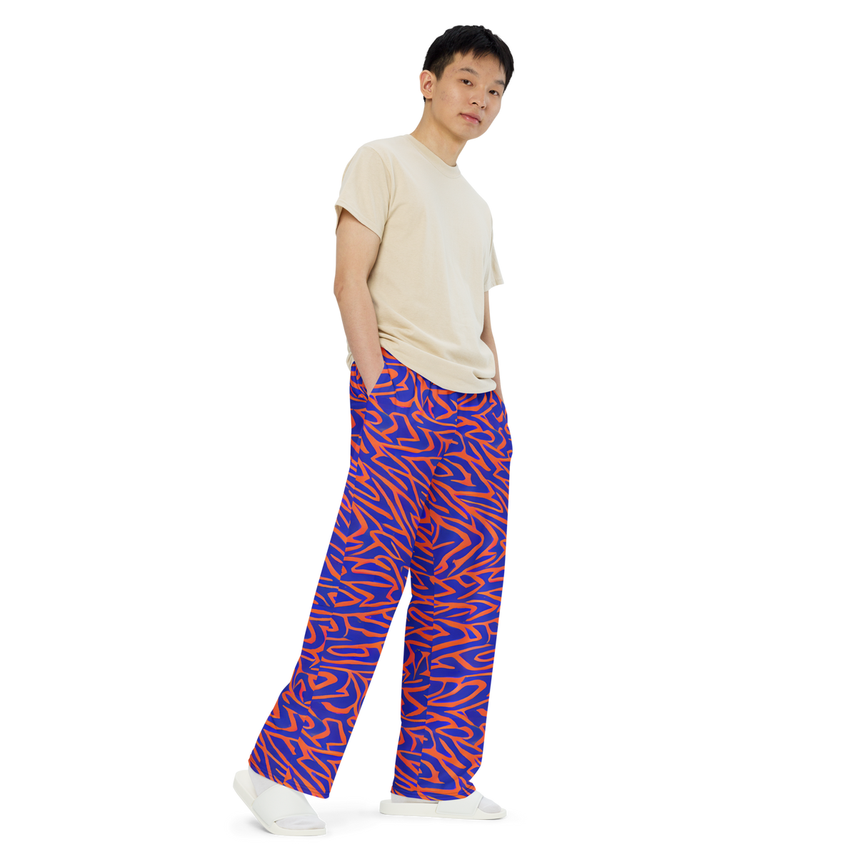 Wide-Leg Pants - Sapphire Swirl