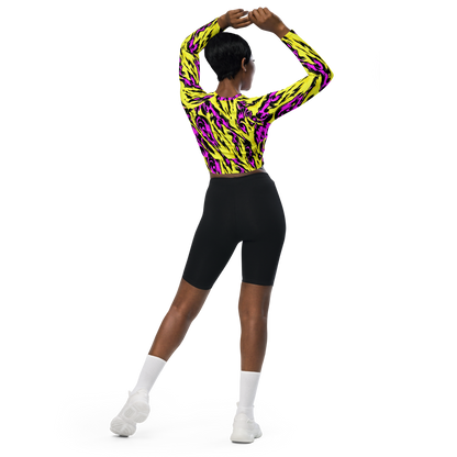 Long Sleeve Crop Top - Neon Savanna
