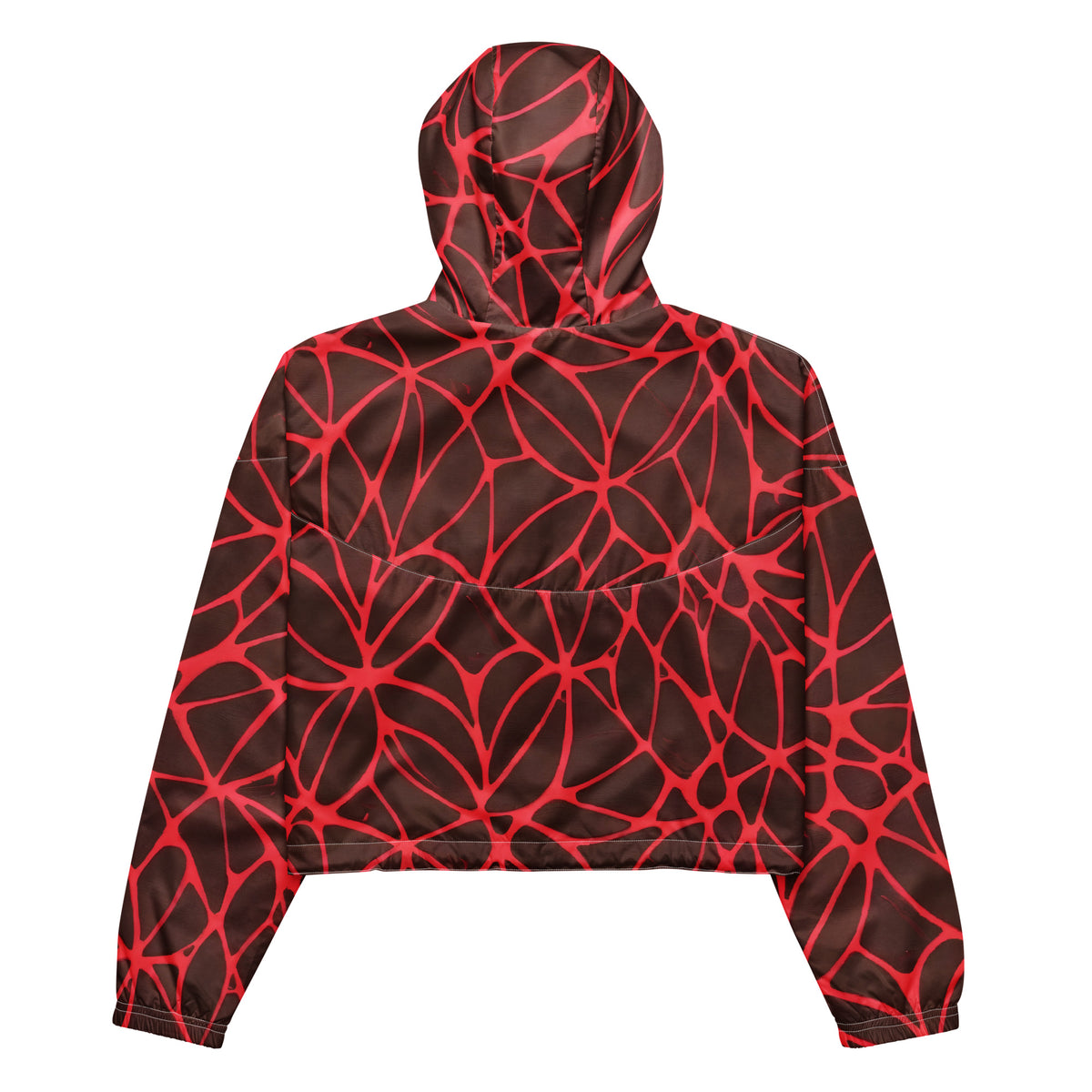 Women's Cropped Windbreaker - Scarlet Vines