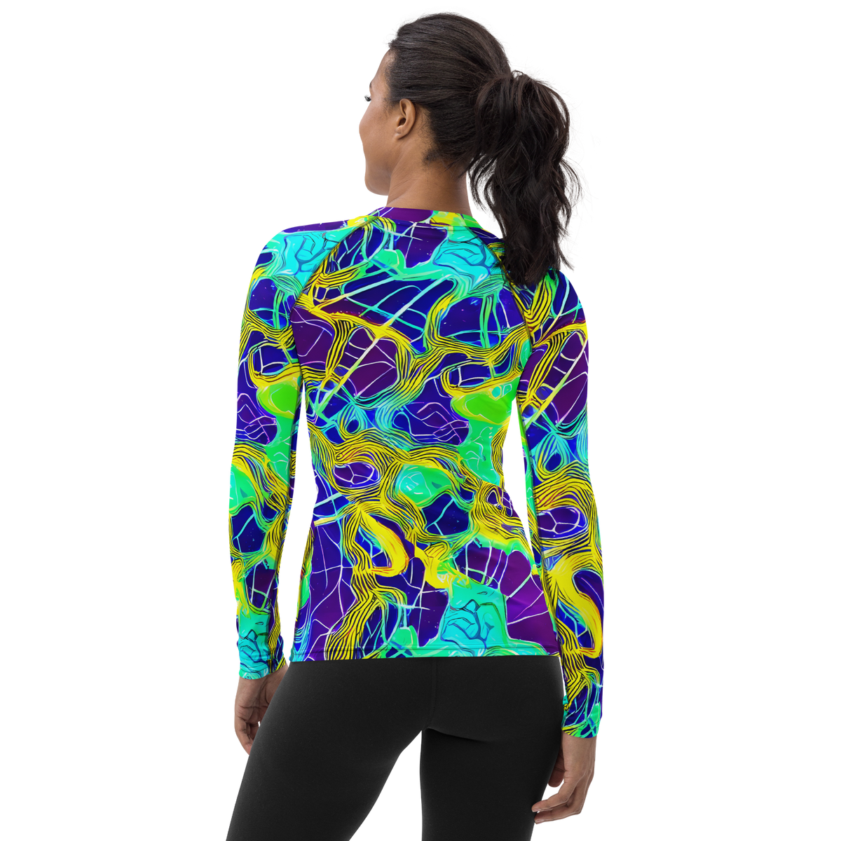 Women's Rash Guard - Neon Jungle Rhapsody