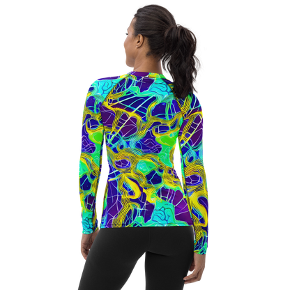 Women's Rash Guard - Neon Jungle Rhapsody