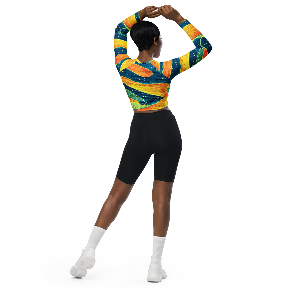 Long Sleeve Crop Top - Celestial Harmony