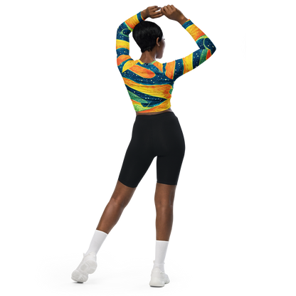 Long Sleeve Crop Top - Celestial Harmony