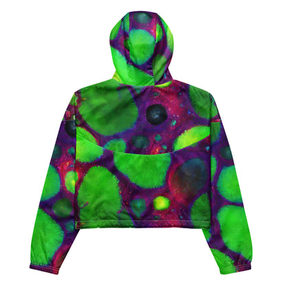 Women's Cropped Windbreaker - Acid Raindrops
