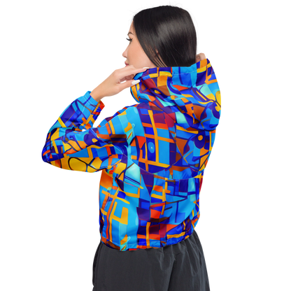 Women's Cropped Windbreaker - Radiant Labyrinth