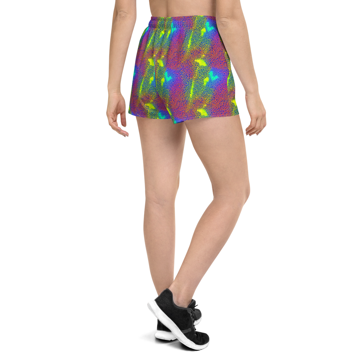 Women’s Athletic Shorts - Prismatic Web