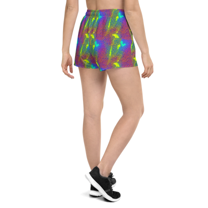 Women’s Athletic Shorts - Prismatic Web
