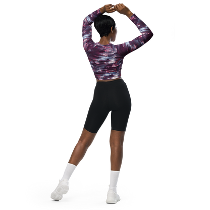 Long Sleeve Crop Top - Twilight Fortresses