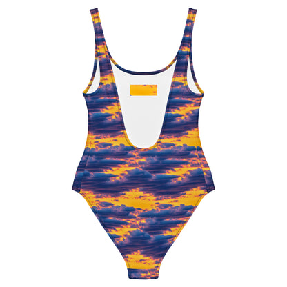 One-Piece Swimsuit - Aubergine Clouds