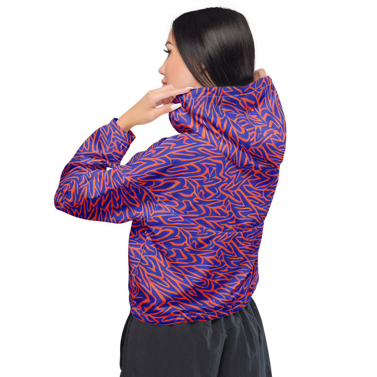 Women's Cropped Windbreaker - Sapphire Swirl