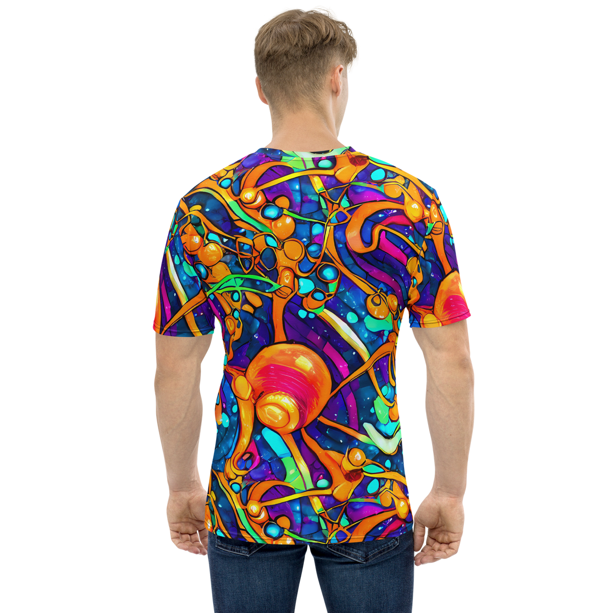 Men's Crew Neck T-Shirt - Iridescent Nebula
