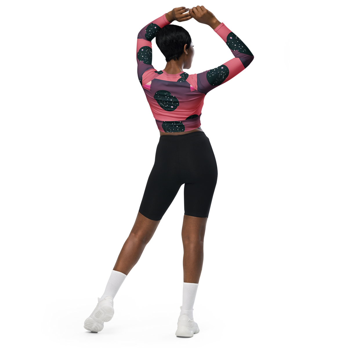 Long Sleeve Crop Top - Dreamscape Horizon