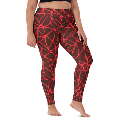 Yoga Leggings - Scarlet Vines