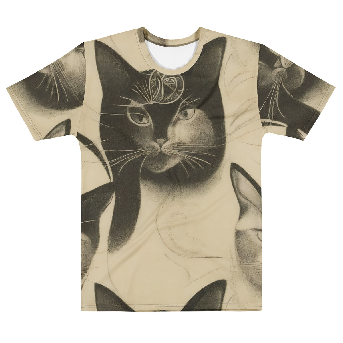 Men's Crew Neck T-Shirt - Feline Symphony