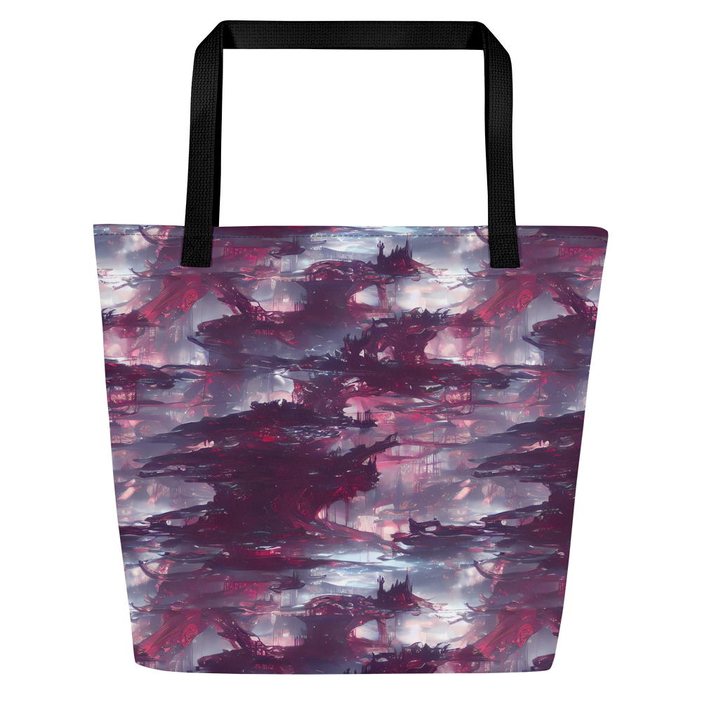 Large Tote Bag w/ Pocket - Twilight Fortresses