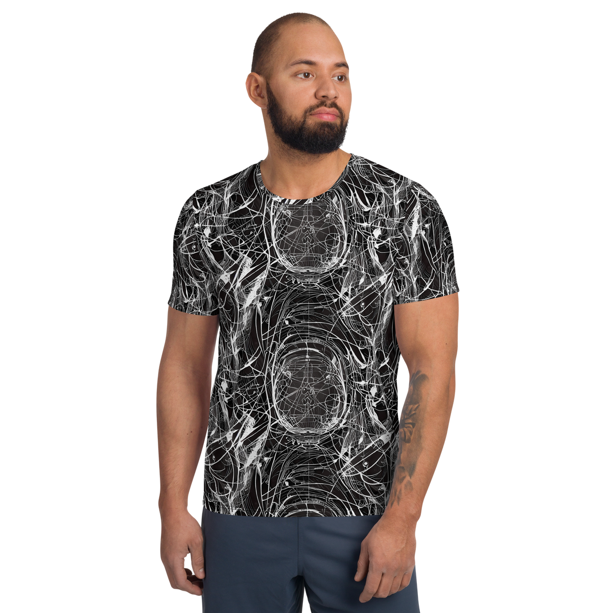 Men's Athletic T-Shirt - Nexus of Lines