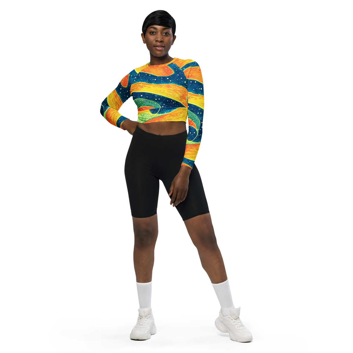 Long Sleeve Crop Top - Celestial Harmony