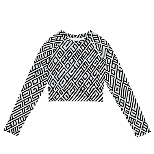 Long Sleeve Crop Top - Fashionable, Psychedelic Deep Space, Howard Butterworth, Francois Bocion