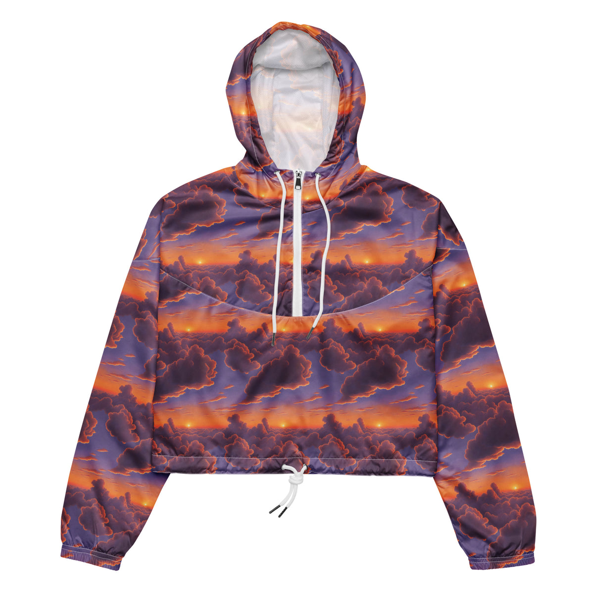 Women's Cropped Windbreaker - Cotton Candy Dreams
