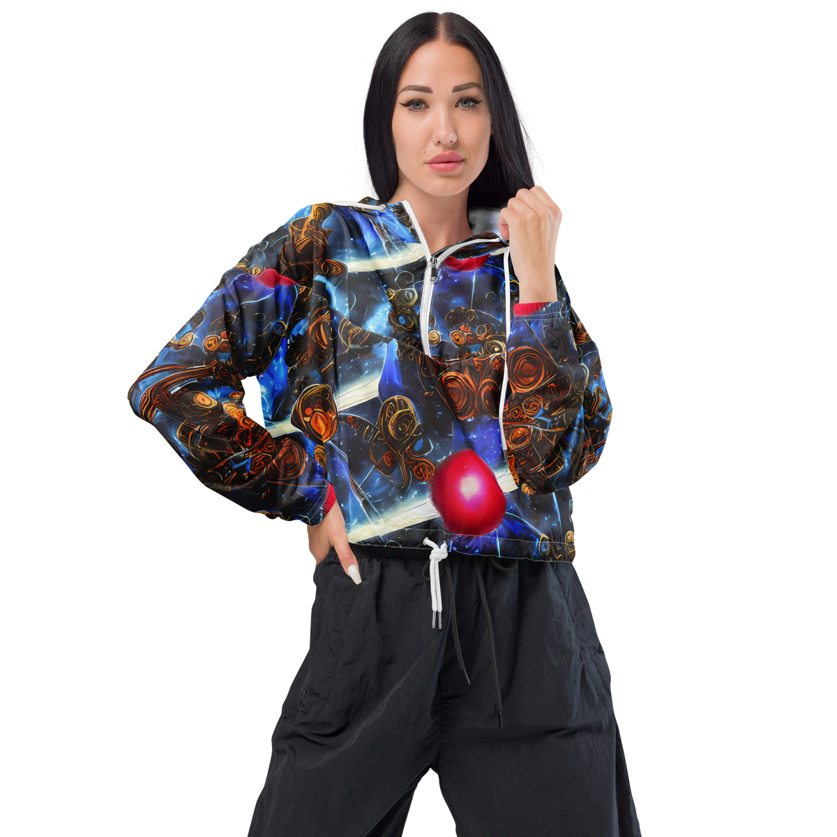 Women's Cropped Windbreaker - Pimenov's Cosmos