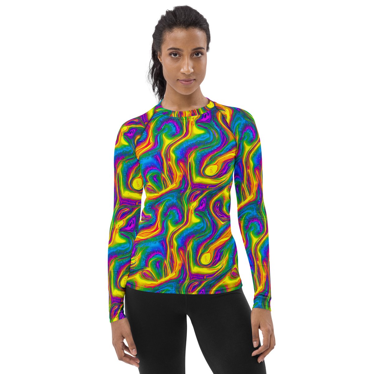 Women's Rash Guard - Electric Aurora