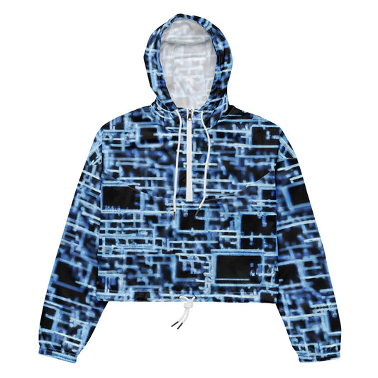Women's Cropped Windbreaker - Circuit Frost