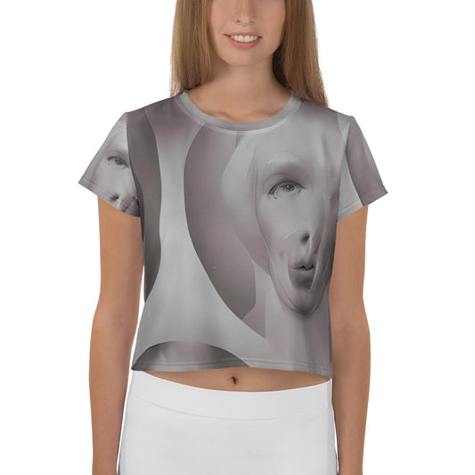 Women's Crop Tee - Phantom Facescape