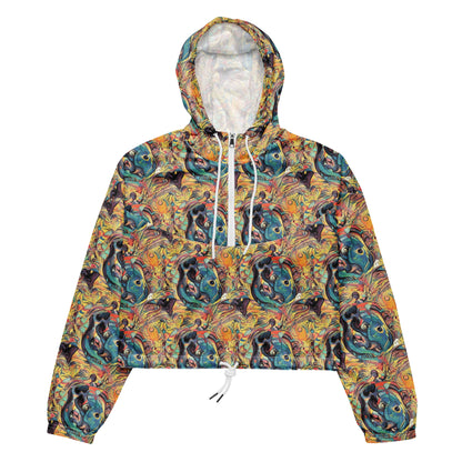 Women's Cropped Windbreaker - Harmonic Dream