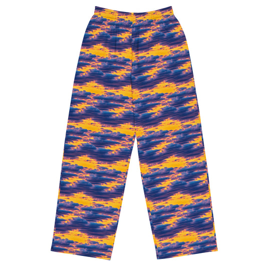 Wide-Leg Pants - Aubergine Clouds