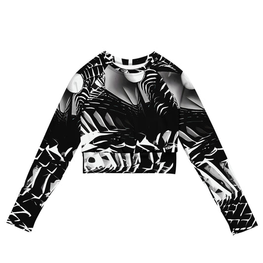 Long Sleeve Crop Top - Illusion Vortex