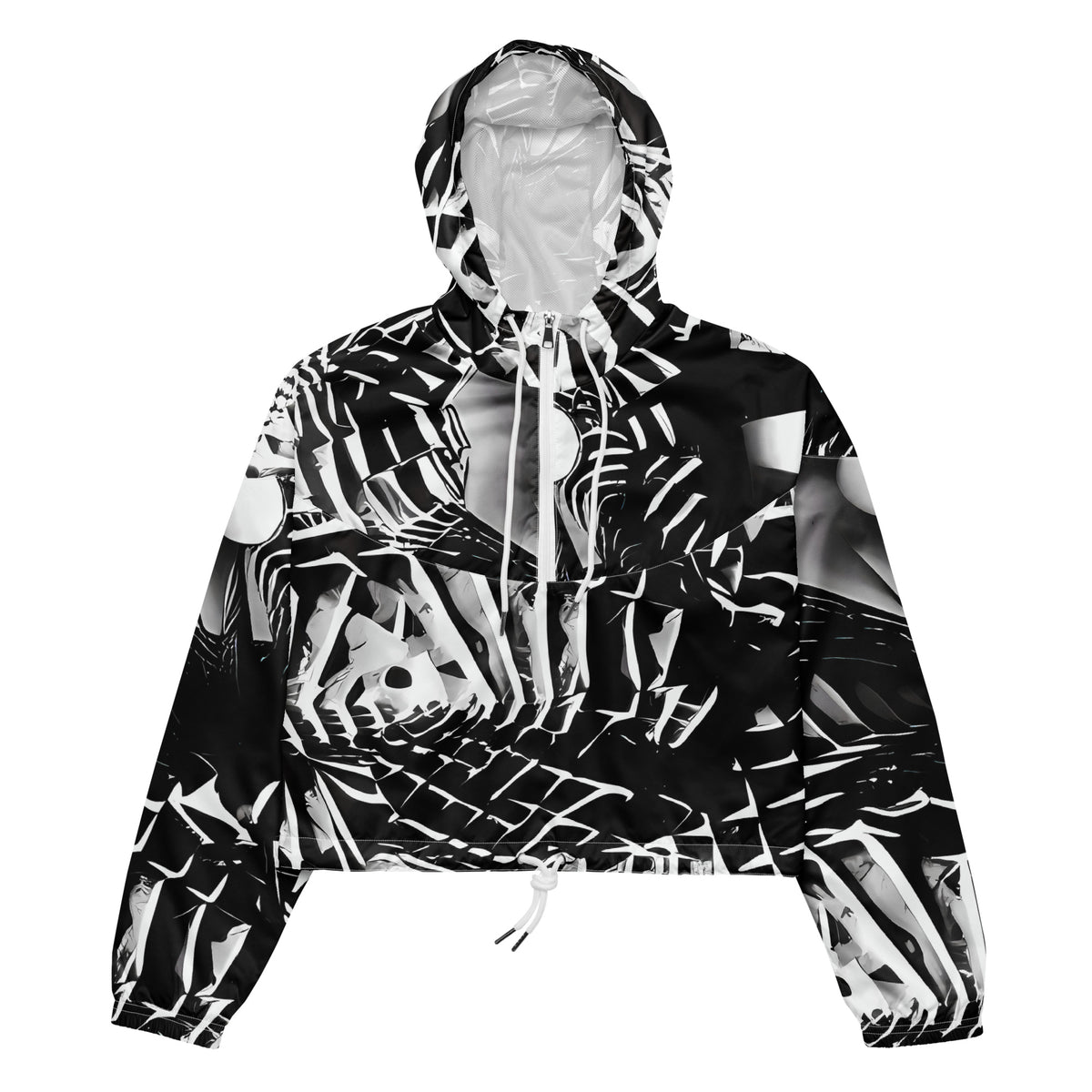 Women's Cropped Windbreaker - Illusion Vortex