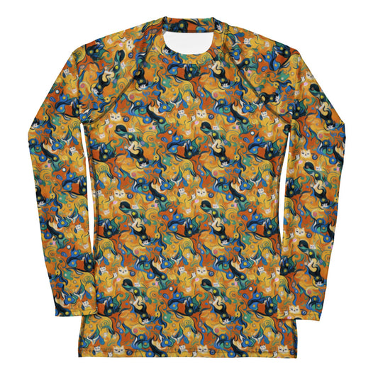 Women's Rash Guard - Whimsical Feline Dance