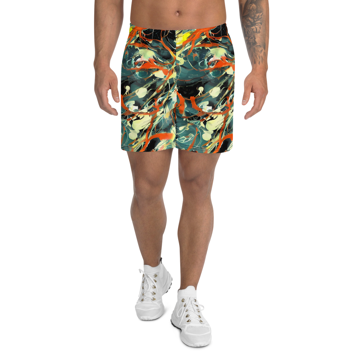 Men's Athletic Shorts - Fluid Firestorm