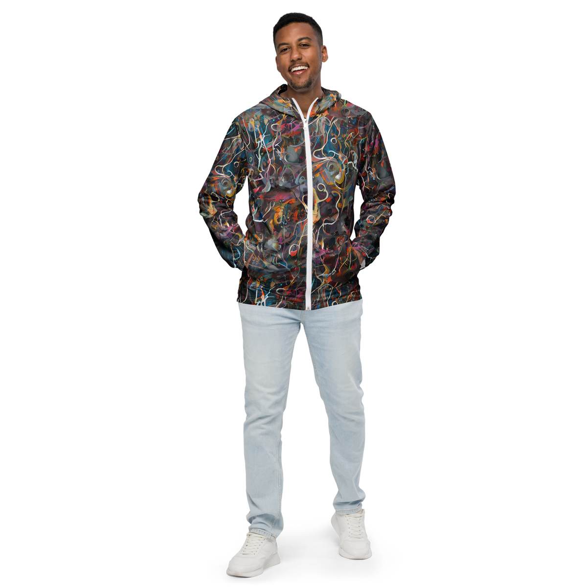 Men's Windbreaker - Chromatic Entanglement