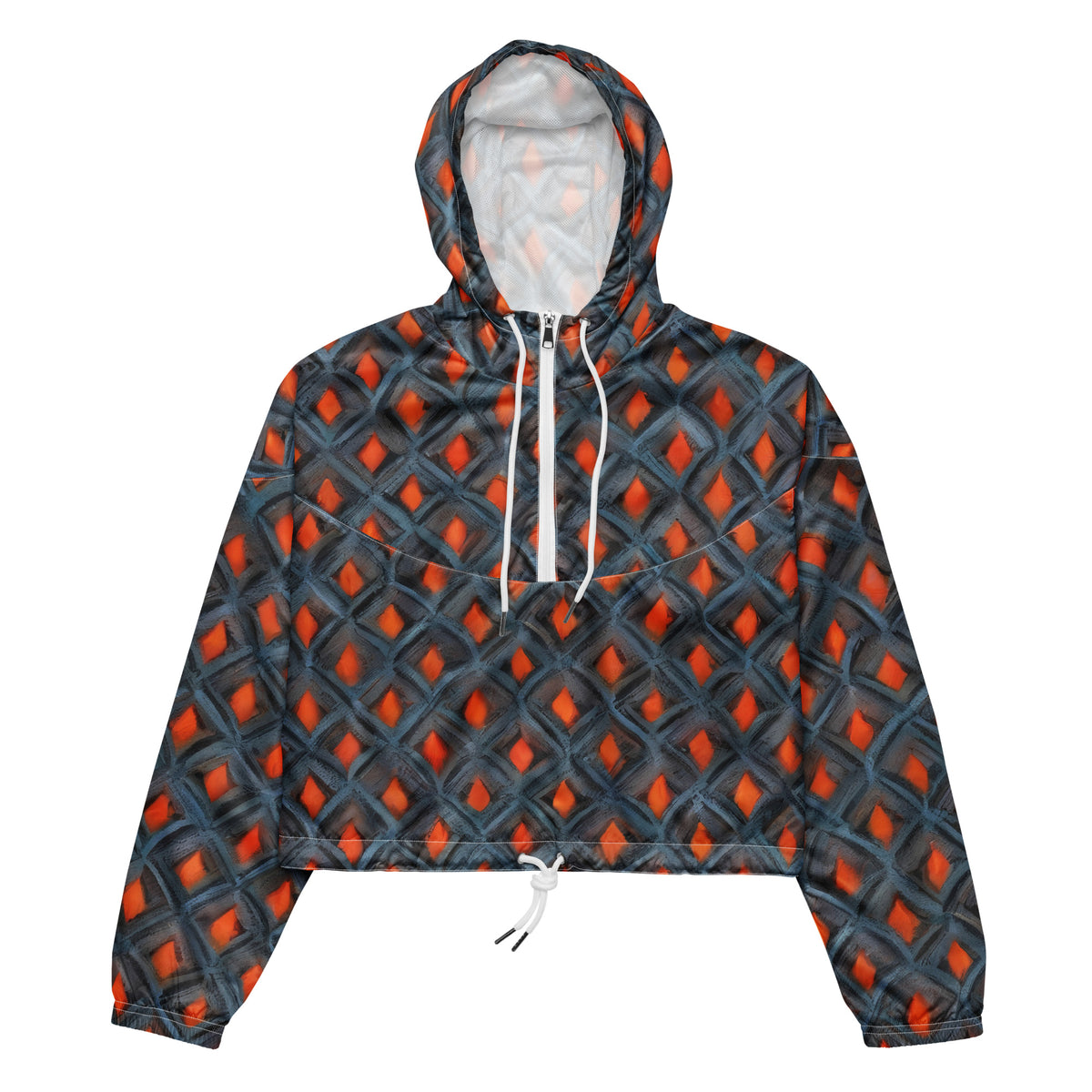 Women's Cropped Windbreaker - Ember Entwined