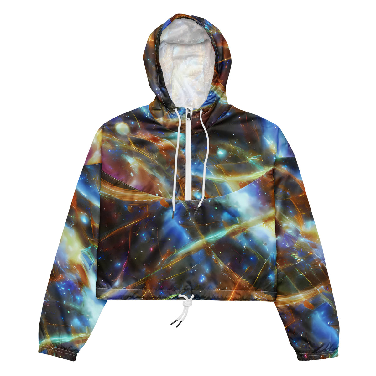 Women's Cropped Windbreaker - Comet Clash