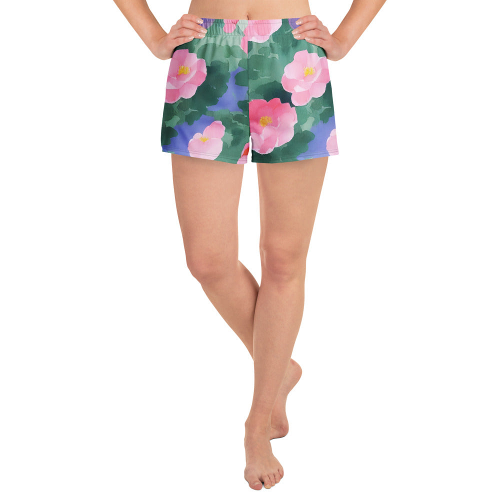 Women’s Athletic Shorts - Pink Blossom Serenade
