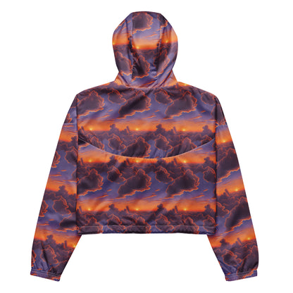 Women's Cropped Windbreaker - Cotton Candy Dreams