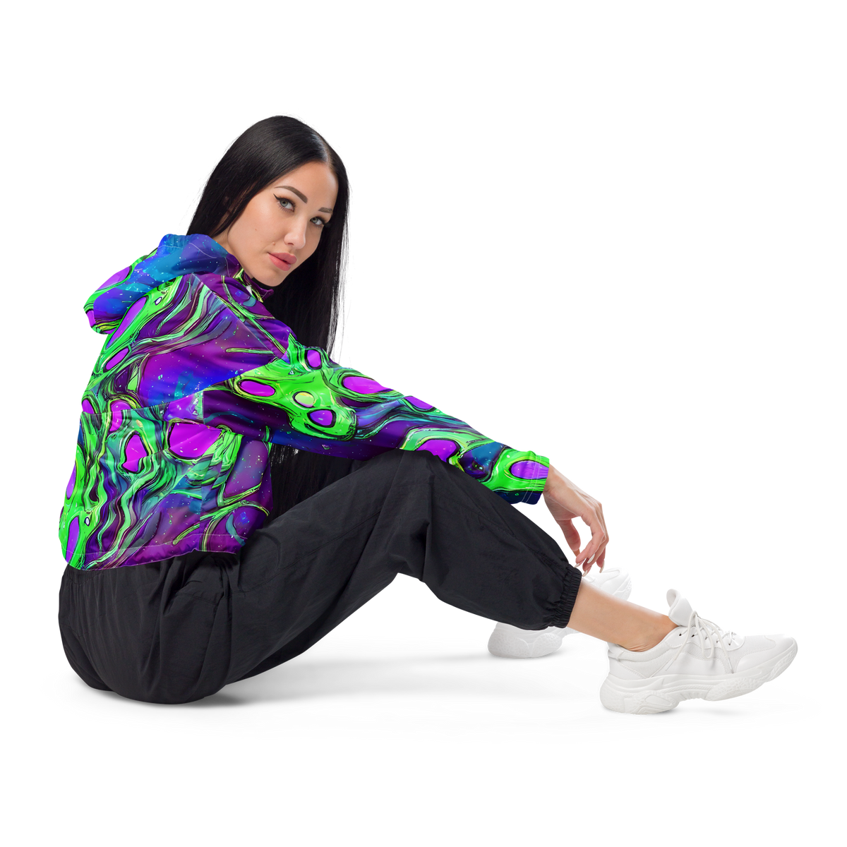 Women's Cropped Windbreaker - Funky Mutation
