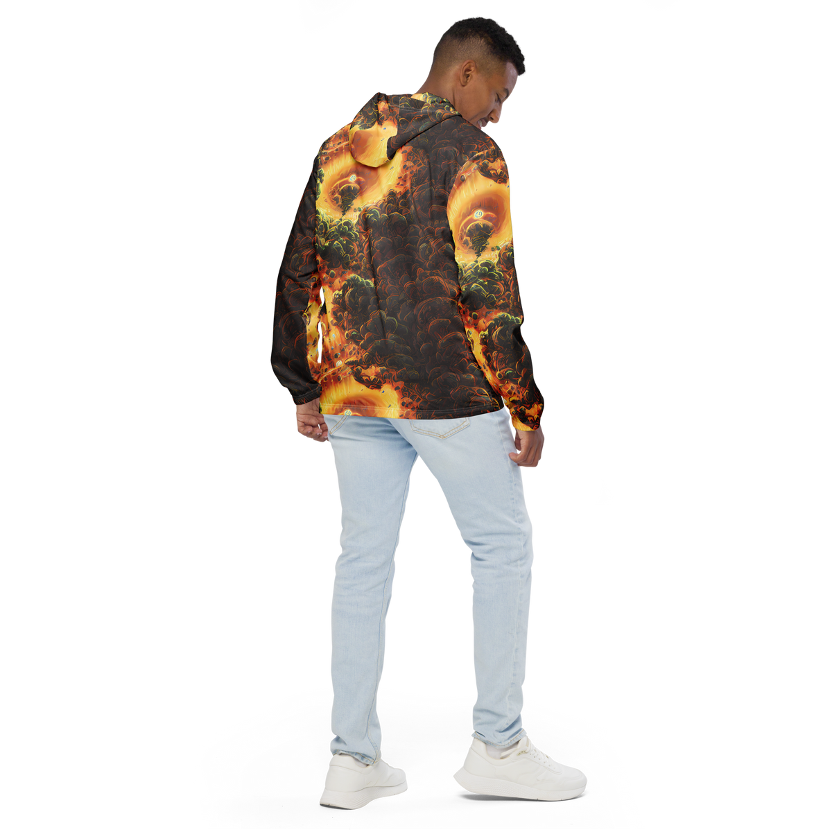 Men's Windbreaker - Volcanic Cascade