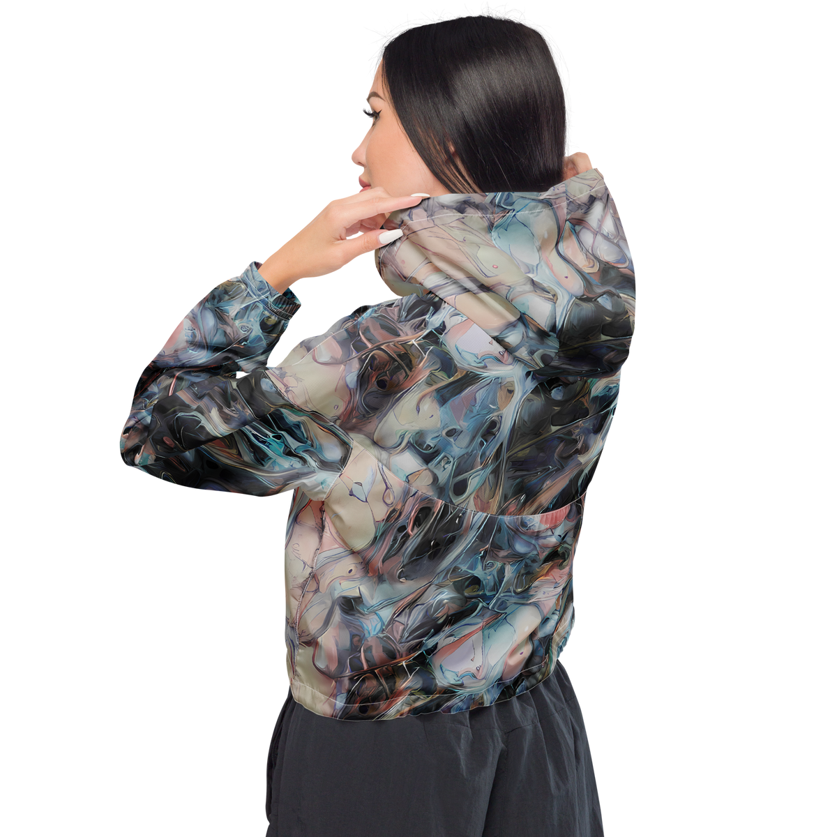 Women's Cropped Windbreaker - Daydream Cascade
