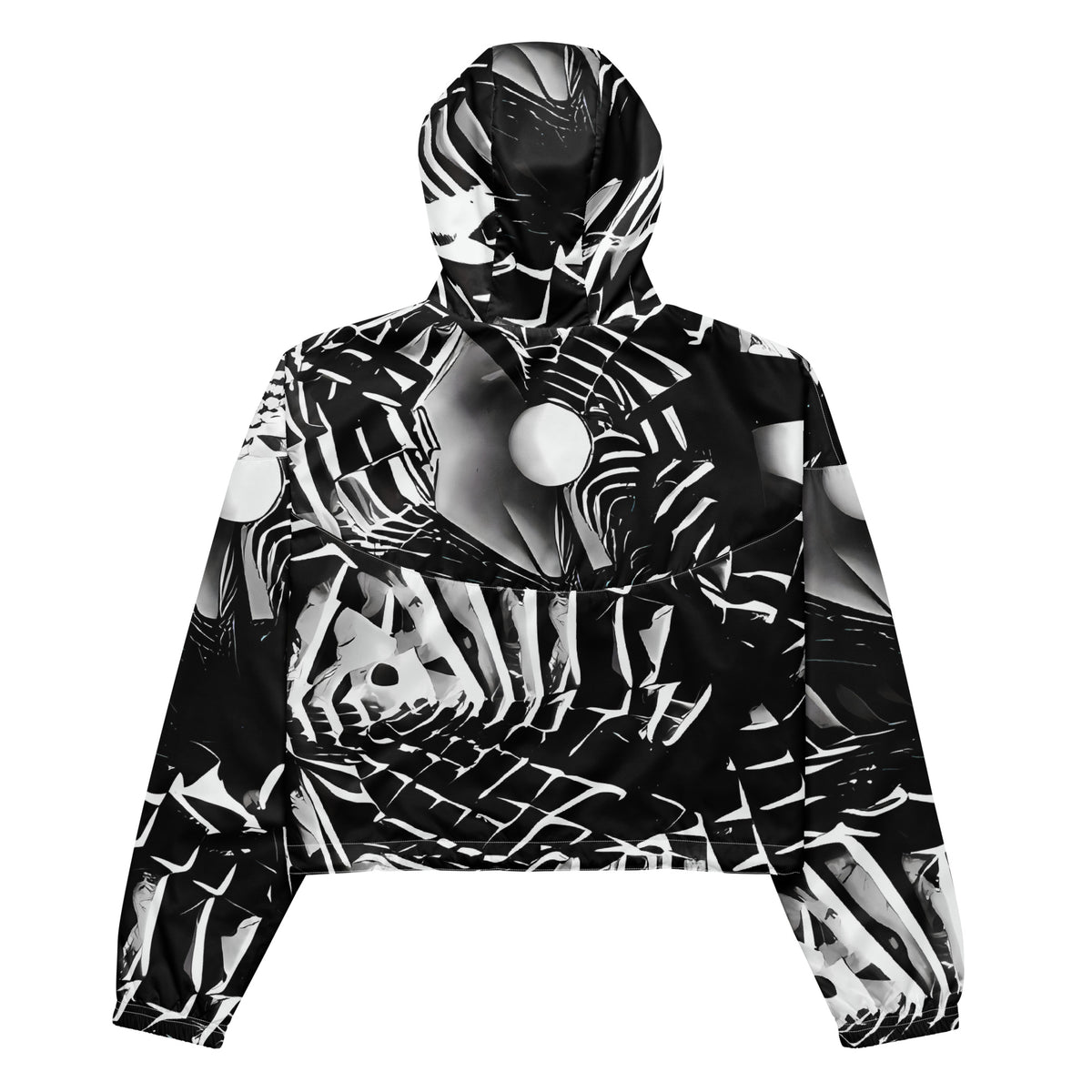 Women's Cropped Windbreaker - Illusion Vortex