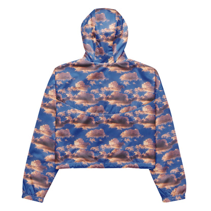 Women's Cropped Windbreaker - Cotton Candy Skies